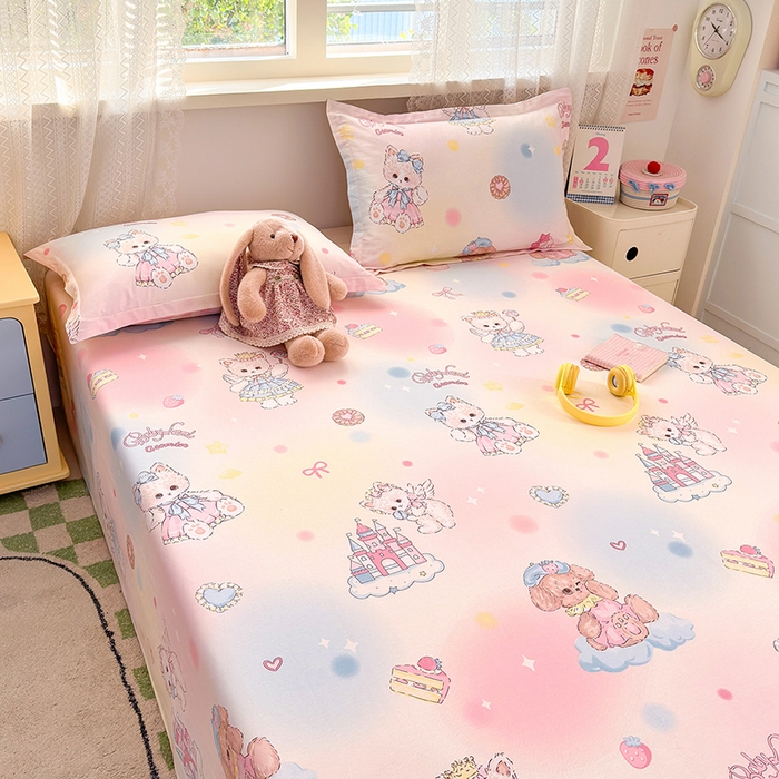 91家纺网 家纺一手货源 找家纺 拾物记 2026新款第一批12868A类新疆全棉单品床单系列 云间甜梦