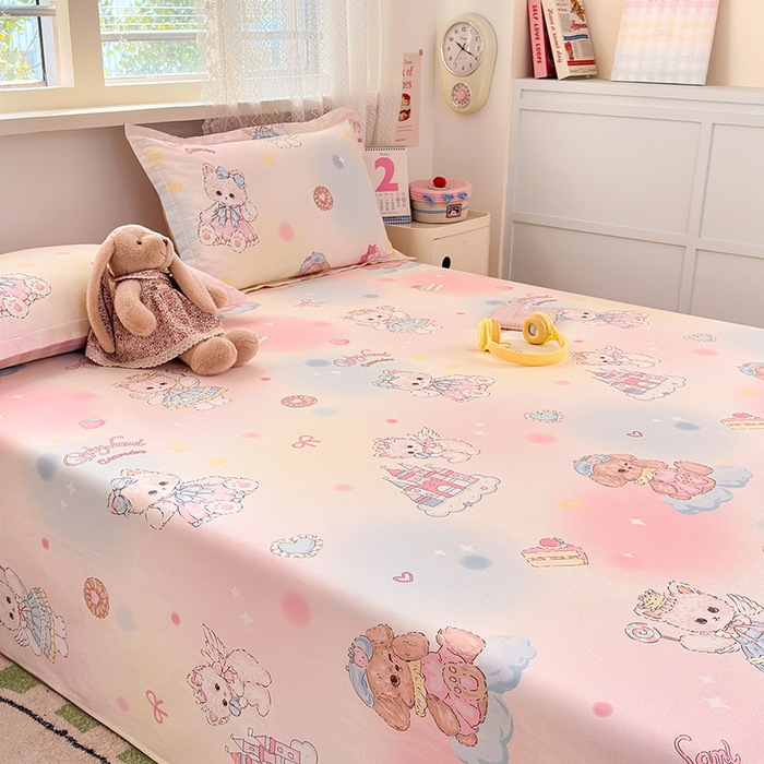 91家纺网 家纺一手货源 找家纺 拾物记 2026新款第一批12868A类新疆全棉单品床单系列 云间甜梦