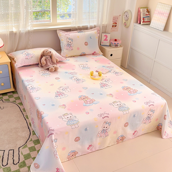 91家纺网 家纺一手货源 找家纺 拾物记 2026新款第一批12868A类新疆全棉单品床单系列 云间甜梦