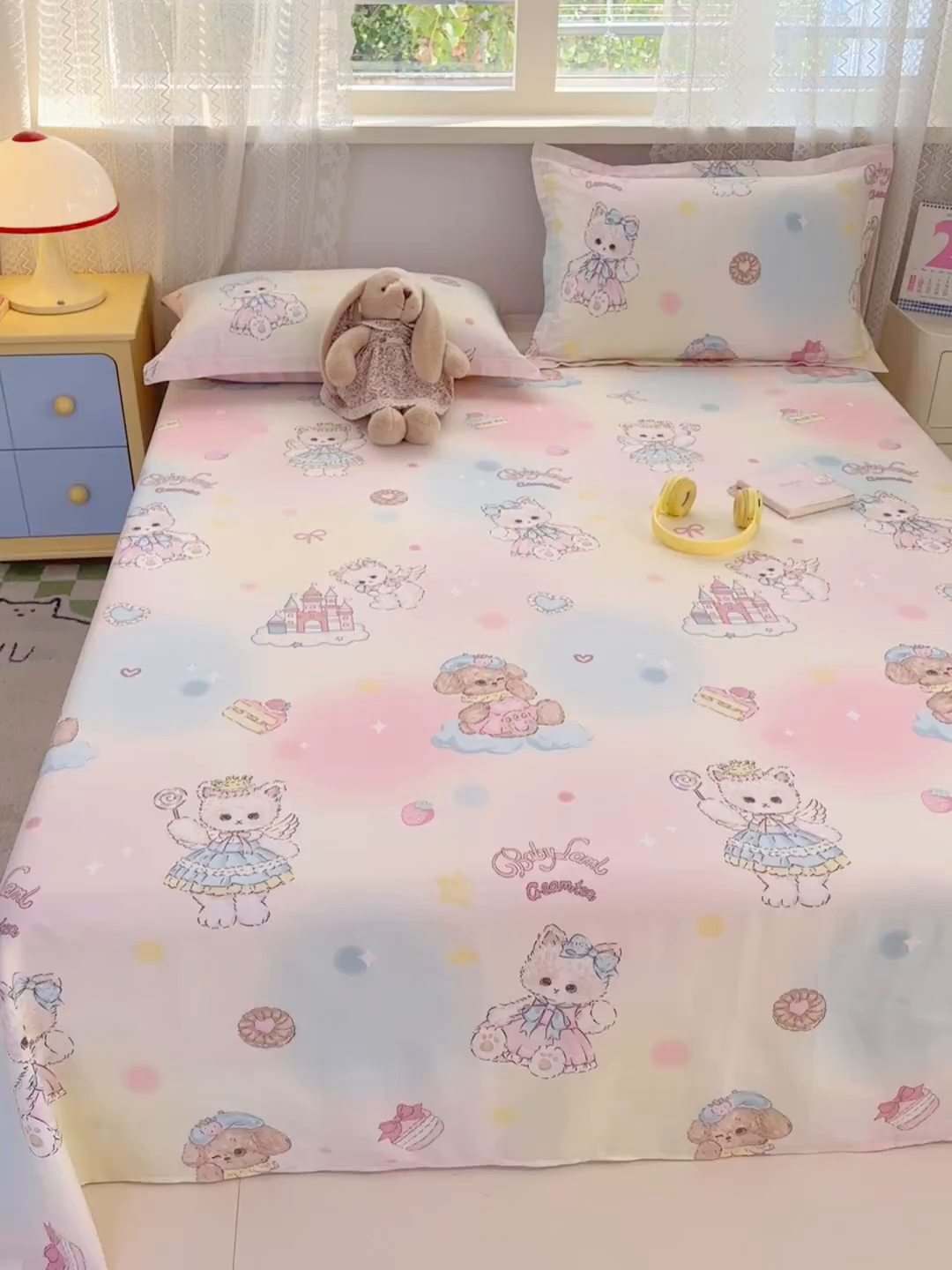 91家纺网 家纺一手货源 找家纺 拾物记 2026新款第一批12868A类新疆全棉单品床单系列 云间甜梦