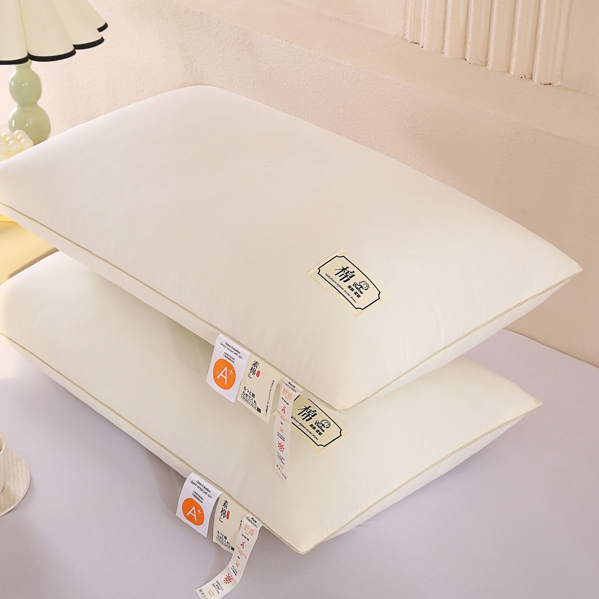 91家纺网 家纺一手货源 找家纺 （总）永乐枕芯 2025新款A类原生态素棉枕原棉酒店枕大豆枕护颈椎成人学生枕枕头枕芯