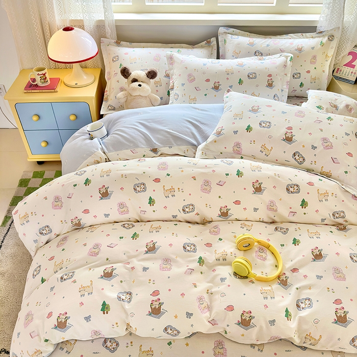 91家纺网 家纺一手货源 找家纺 拾物记 2026新款第一批12868A类全棉单品被套系列（预留7-9厘米的缩水尺寸，加厚金属双拉链头、暗线四面锁边，四角全棉绑带） 滚滚绣球团