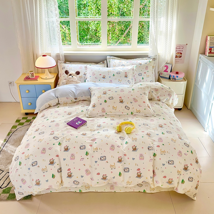 91家纺网 家纺一手货源 找家纺 拾物记 2026新款第一批12868A类全棉单品被套系列（预留7-9厘米的缩水尺寸，加厚金属双拉链头、暗线四面锁边，四角全棉绑带） 滚滚绣球团