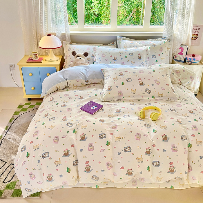 91家纺网 家纺一手货源 找家纺 拾物记 2026新款第一批12868A类全棉单品被套系列（预留7-9厘米的缩水尺寸，加厚金属双拉链头、暗线四面锁边，四角全棉绑带） 滚滚绣球团