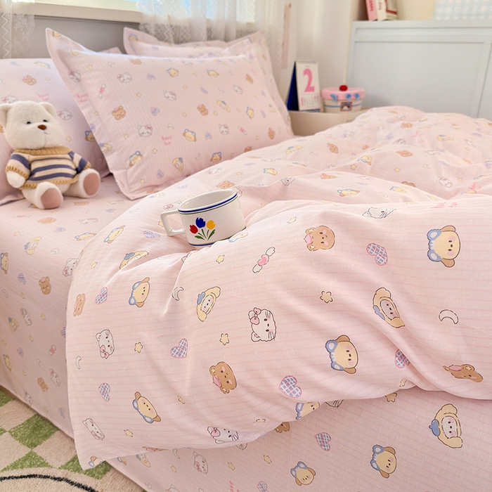 91家纺网 家纺一手货源 找家纺 拾物记 2026新款第一批12868A类全棉单品被套系列（预留7-9厘米的缩水尺寸，加厚金属双拉链头、暗线四面锁边，四角全棉绑带） 镜子海洋粉