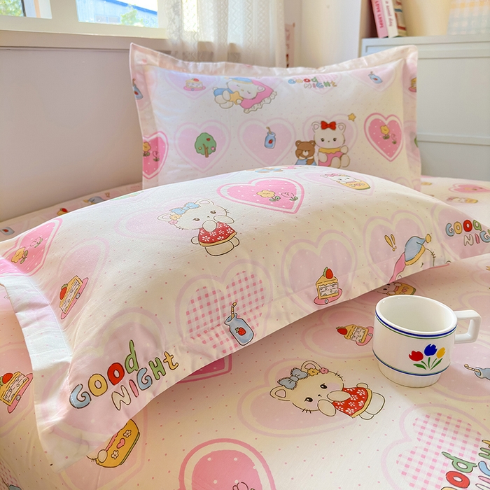 91家纺网 家纺一手货源 找家纺 拾物记 2026新款第一批12868A类全棉单品枕套系列 爱心喵