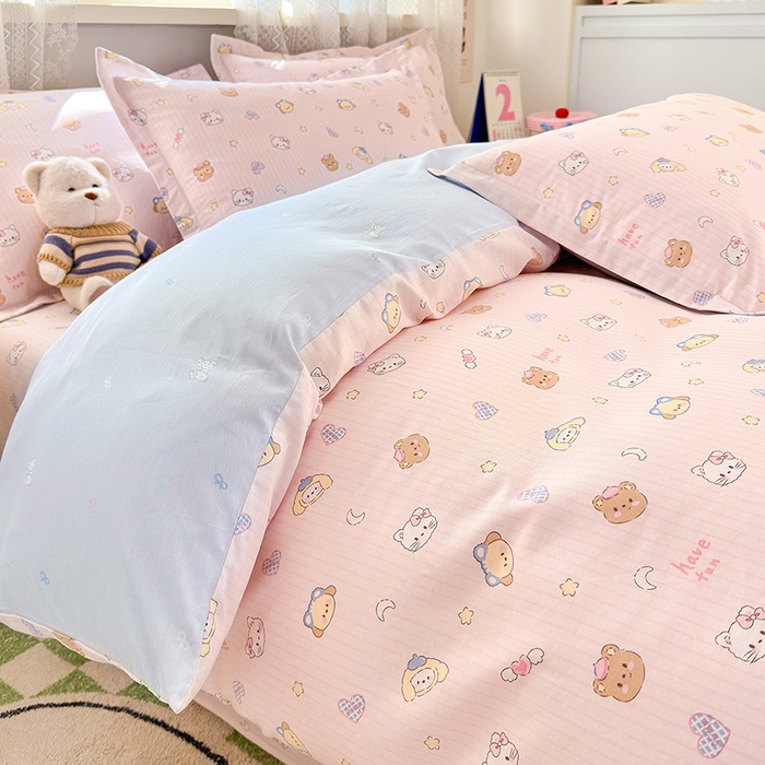 91家纺网 家纺一手货源 找家纺 拾物记 2026新款第一批12868A类全棉单品被套系列（预留7-9厘米的缩水尺寸，加厚金属双拉链头、暗线四面锁边，四角全棉绑带） 镜子海洋粉