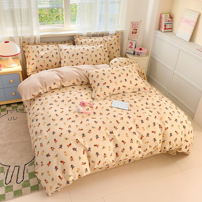 91家纺网 家纺一手货源 找家纺 拾物记 2026新款第一批12868A类新疆全棉单品被套系列（预留7-9厘米的缩水尺寸，加厚金属双拉链头、暗线四面锁边，四角全棉绑带） 开心派对