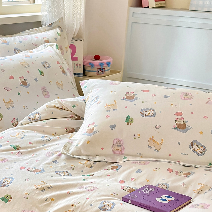 91家纺网 家纺一手货源 找家纺 拾物记 2026新款第一批12868A类全棉单品枕套系列 滚滚绣球团