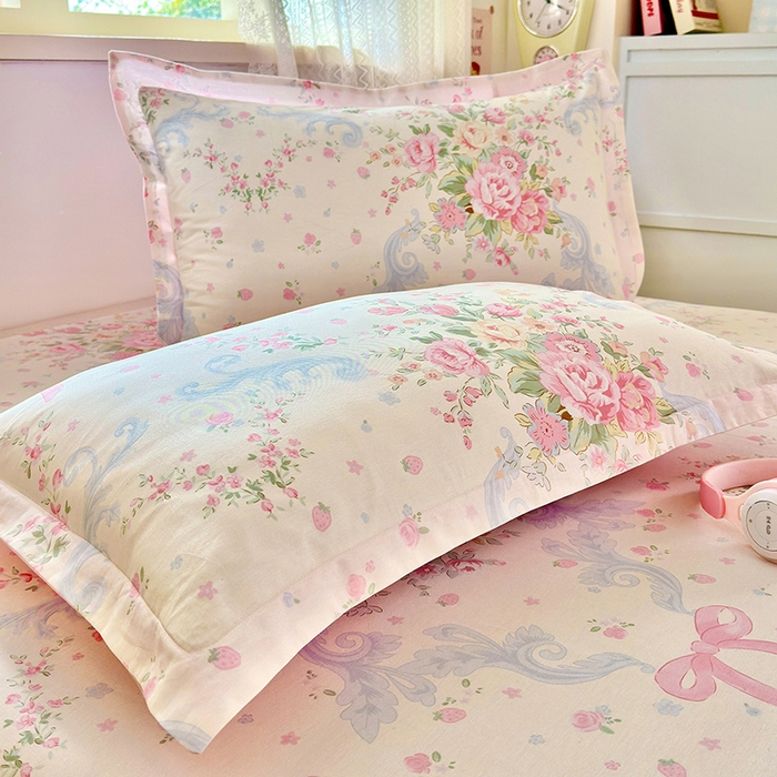 91家纺网 家纺一手货源 找家纺 拾物记 2026新款第一批12868A类全棉单品枕套系列 花漫歌