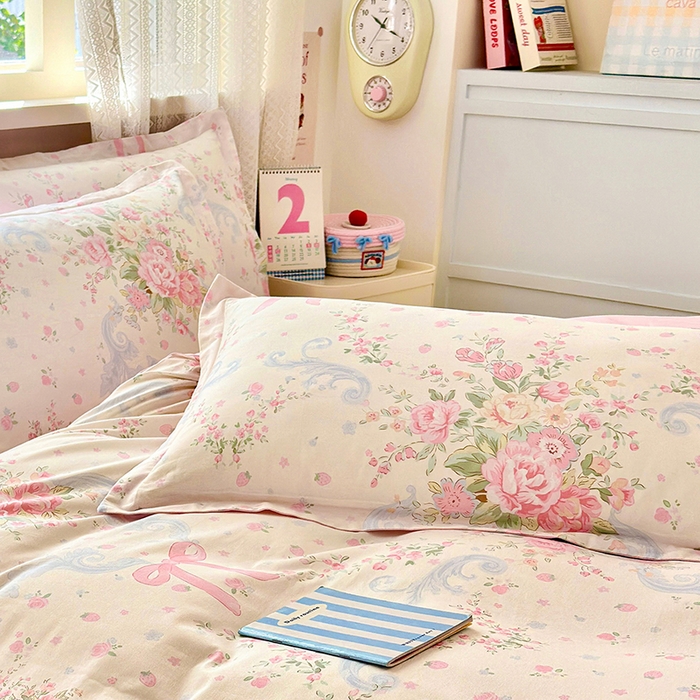 91家纺网 家纺一手货源 找家纺 拾物记 2026新款第一批12868A类全棉单品枕套系列 花漫歌