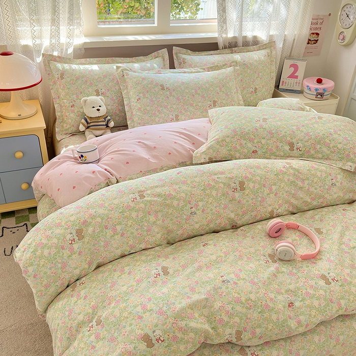 91家纺网 家纺一手货源 找家纺 拾物记 2026新款第一批12868A类新疆全棉单品被套系列（预留7-9厘米的缩水尺寸，加厚金属双拉链头、暗线四面锁边，四角全棉绑带） 美梦花园