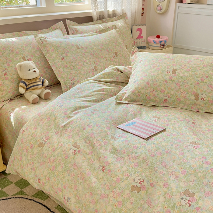 91家纺网 家纺一手货源 找家纺 拾物记 2026新款第一批12868A类新疆全棉单品被套系列（预留7-9厘米的缩水尺寸，加厚金属双拉链头、暗线四面锁边，四角全棉绑带） 美梦花园