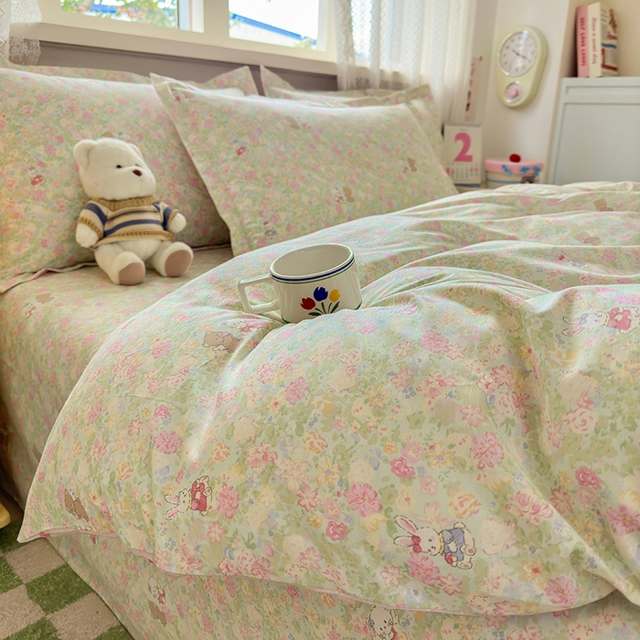 91家纺网 家纺一手货源 找家纺 拾物记 2026新款第一批12868A类新疆全棉单品被套系列（预留7-9厘米的缩水尺寸，加厚金属双拉链头、暗线四面锁边，四角全棉绑带） 美梦花园