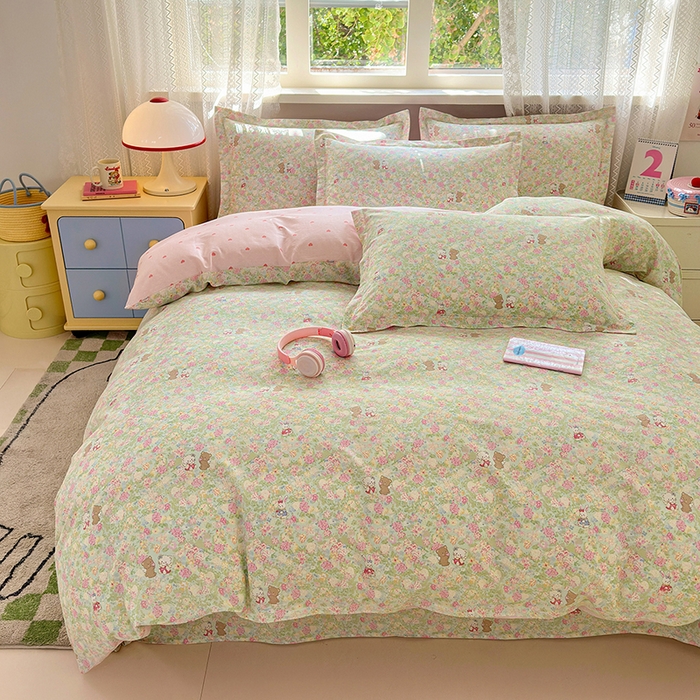 91家纺网 家纺一手货源 找家纺 拾物记 2026新款第一批12868A类新疆全棉单品被套系列（预留7-9厘米的缩水尺寸，加厚金属双拉链头、暗线四面锁边，四角全棉绑带） 美梦花园