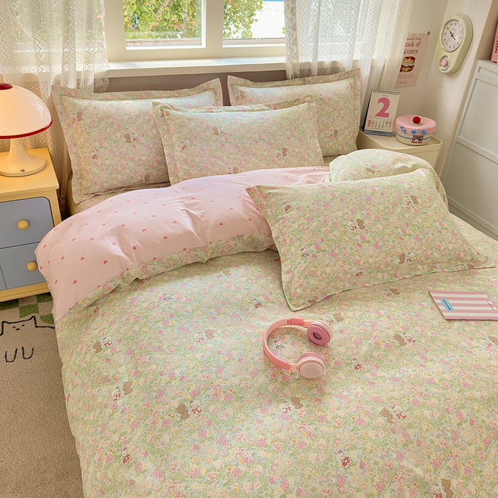 91家纺网 家纺一手货源 找家纺 拾物记 2026新款第一批12868A类新疆全棉单品被套系列（预留7-9厘米的缩水尺寸，加厚金属双拉链头、暗线四面锁边，四角全棉绑带） 美梦花园