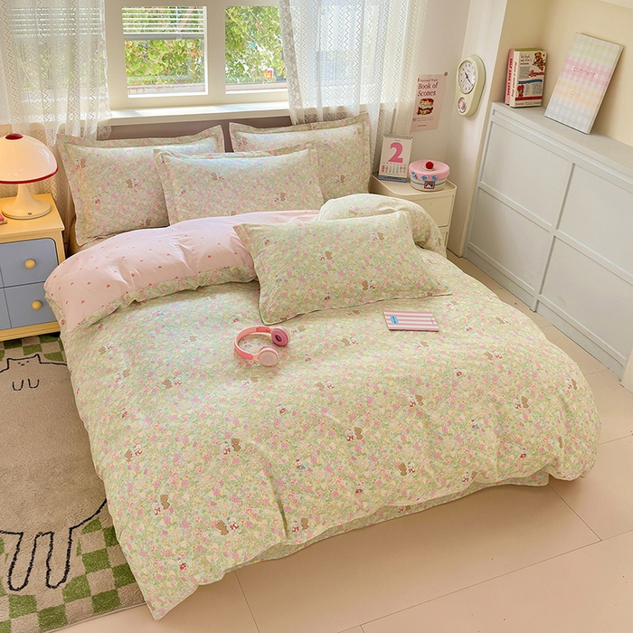 91家纺网 家纺一手货源 找家纺 拾物记 2026新款第一批12868A类新疆全棉单品被套系列（预留7-9厘米的缩水尺寸，加厚金属双拉链头、暗线四面锁边，四角全棉绑带） 美梦花园