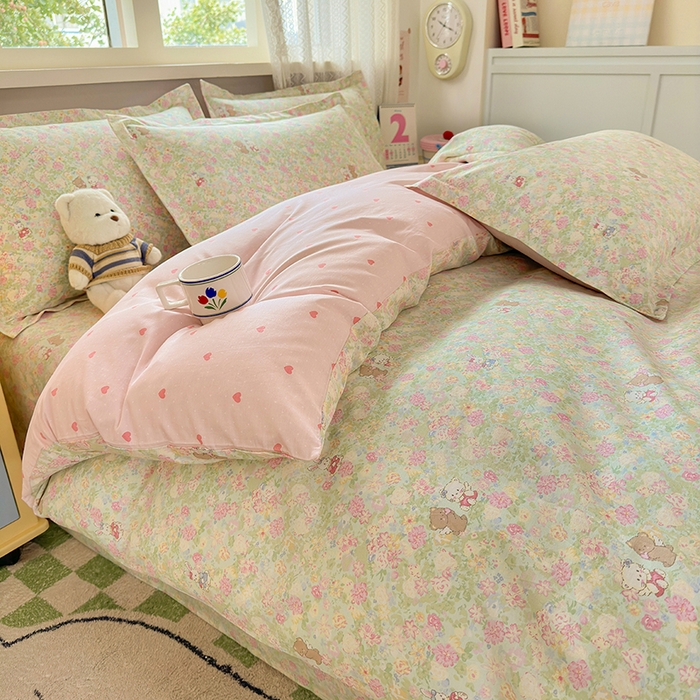 91家纺网 家纺一手货源 找家纺 拾物记 2026新款第一批12868A类新疆全棉单品被套系列（预留7-9厘米的缩水尺寸，加厚金属双拉链头、暗线四面锁边，四角全棉绑带） 美梦花园