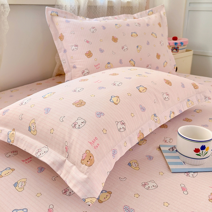 91家纺网 家纺一手货源 找家纺 拾物记 2026新款第一批12868A类全棉单品枕套系列 镜子海洋粉