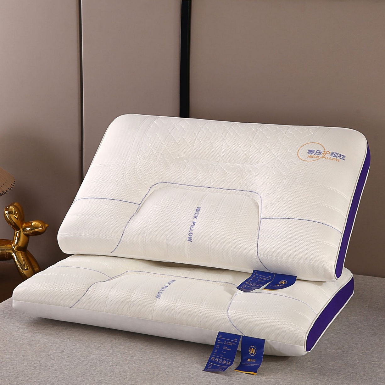 91家纺网 家纺一手货源 找家纺 永乐枕芯 2025新款透气乳胶零压护颈枕头成人护颈椎助旬睡眠家专用枕头枕芯 零压护颈枕低枕