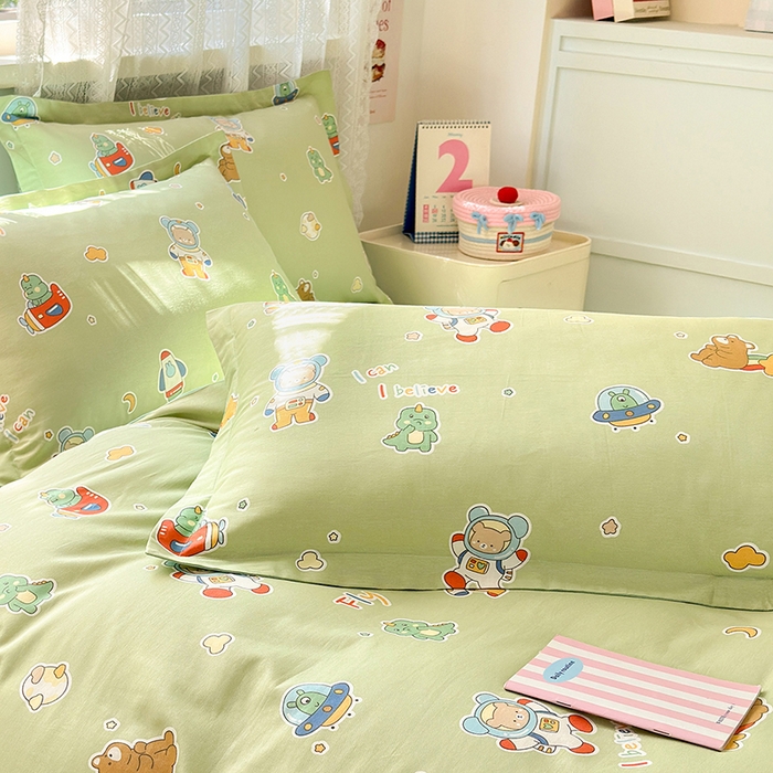 91家纺网 家纺一手货源 找家纺 拾物记 2026新款第一批12868A类全棉单品枕套系列 太空熊