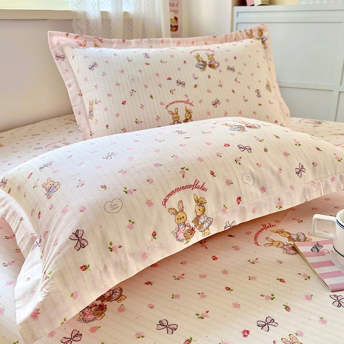 91家纺网 家纺一手货源 找家纺 拾物记 2026新款第一批12868A类全棉单品枕套系列 甜蜜纪念日