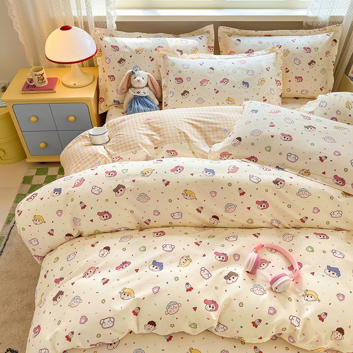 91家纺网 家纺一手货源 找家纺 拾物记 2026新款第一批12868A类新疆全棉单品被套系列（预留7-9厘米的缩水尺寸，加厚金属双拉链头、暗线四面锁边，四角全棉绑带） 糖果幼儿园