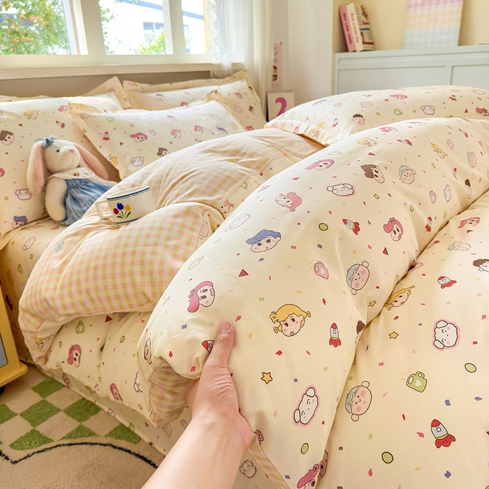 91家纺网 家纺一手货源 找家纺 拾物记 2026新款第一批12868A类新疆全棉单品被套系列（预留7-9厘米的缩水尺寸，加厚金属双拉链头、暗线四面锁边，四角全棉绑带） 糖果幼儿园