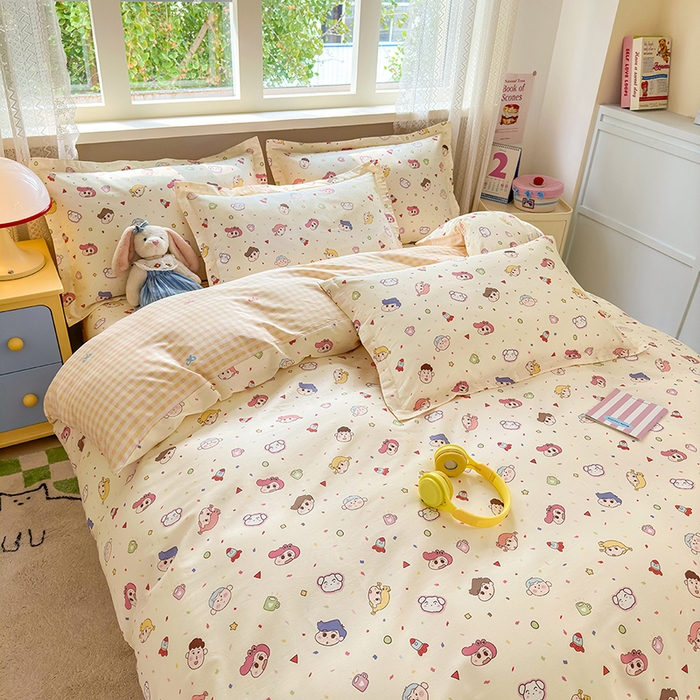 91家纺网 家纺一手货源 找家纺 拾物记 2026新款第一批12868A类新疆全棉单品被套系列（预留7-9厘米的缩水尺寸，加厚金属双拉链头、暗线四面锁边，四角全棉绑带） 糖果幼儿园