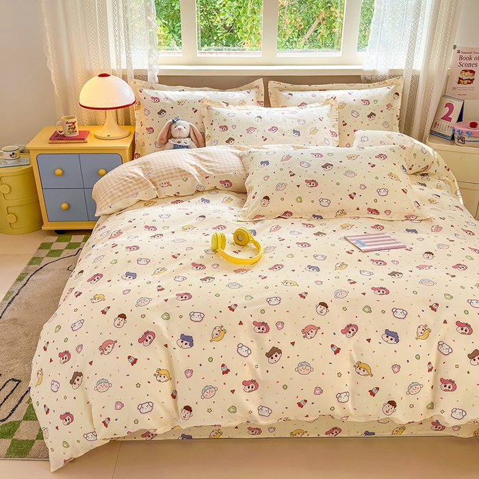 91家纺网 家纺一手货源 找家纺 拾物记 2026新款第一批12868A类新疆全棉单品被套系列（预留7-9厘米的缩水尺寸，加厚金属双拉链头、暗线四面锁边，四角全棉绑带） 糖果幼儿园