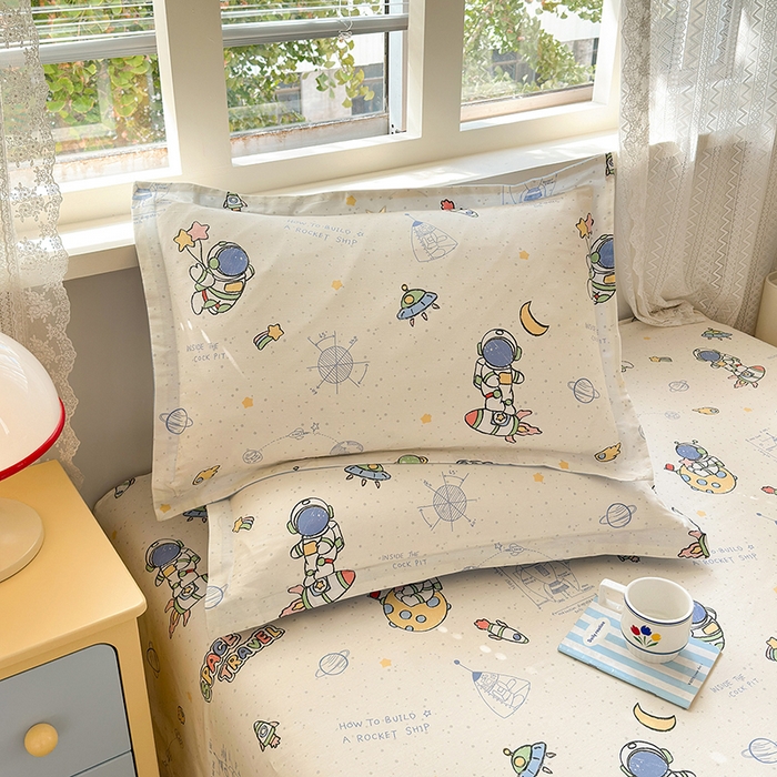 91家纺网 家纺一手货源 找家纺 拾物记 2026新款第一批12868A类全棉单品枕套系列 星际仔仔