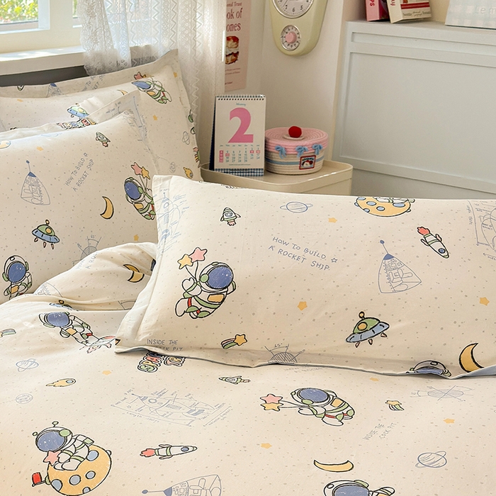 91家纺网 家纺一手货源 找家纺 拾物记 2026新款第一批12868A类全棉单品枕套系列 星际仔仔