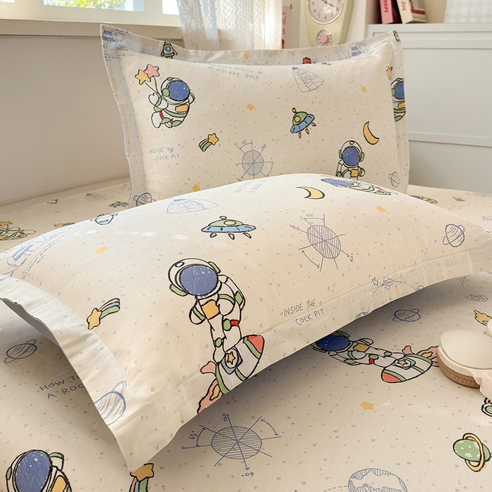 91家纺网 家纺一手货源 找家纺 拾物记 2026新款第一批12868A类全棉单品枕套系列 星际仔仔