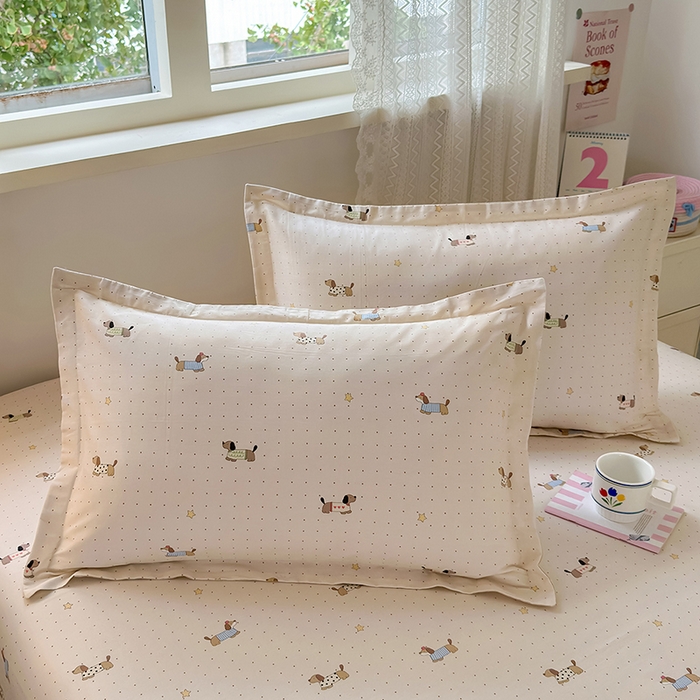 拾物记 2026新款第一批12868A类全棉单品枕套系列 星星柯基