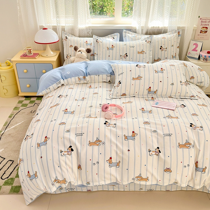 91家纺网 家纺一手货源 找家纺 拾物记 2026新款第一批12868A类全棉单品被套系列（预留7-9厘米的缩水尺寸，加厚金属双拉链头、暗线四面锁边，四角全棉绑带） 糖纸童年