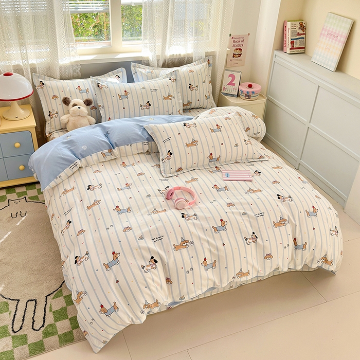 91家纺网 家纺一手货源 找家纺 拾物记 2026新款第一批12868A类全棉单品被套系列（预留7-9厘米的缩水尺寸，加厚金属双拉链头、暗线四面锁边，四角全棉绑带） 糖纸童年