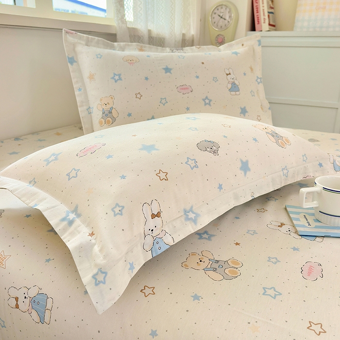 91家纺网 家纺一手货源 找家纺 拾物记 2026新款第一批12868A类全棉单品枕套系列 星星童话园