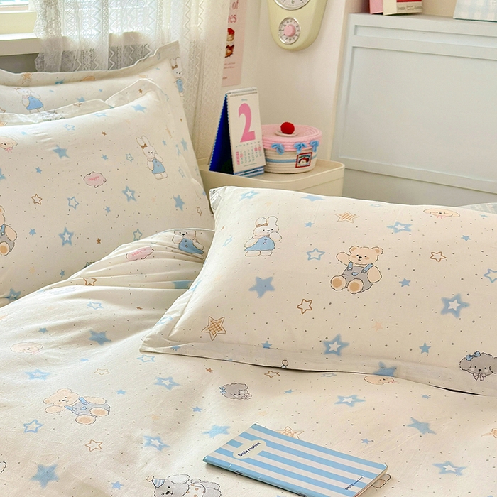 91家纺网 家纺一手货源 找家纺 拾物记 2026新款第一批12868A类全棉单品枕套系列 星星童话园