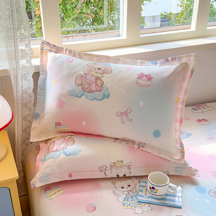 91家纺网 家纺一手货源 找家纺 拾物记 2026新款第一批12868A类全棉单品枕套系列 云间甜梦