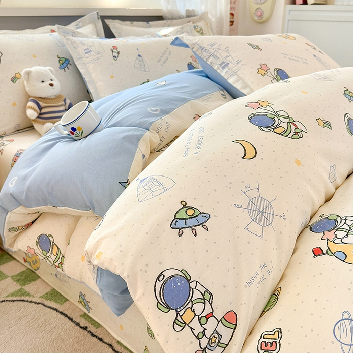 拾物记 2026新款第一批12868A类新疆全棉单品被套系列（预留7-9厘米的缩水尺寸，加厚金属双拉链头、暗线四面锁边，四角全棉绑带） 星际仔仔