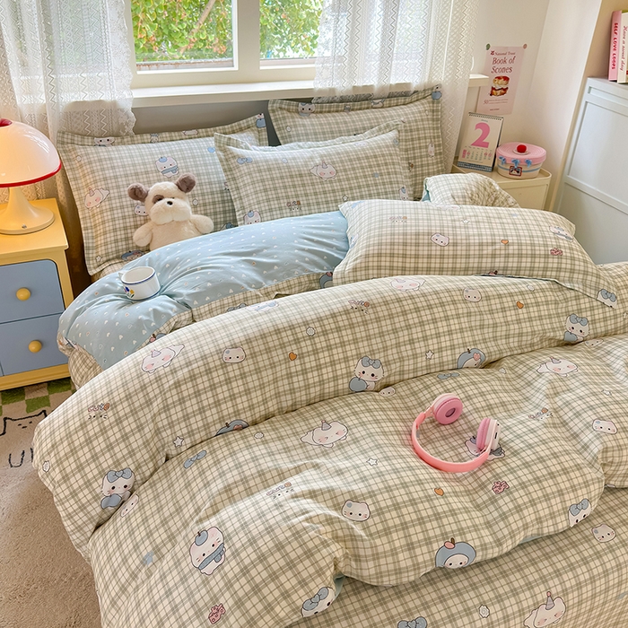 91家纺网 家纺一手货源 找家纺 拾物记 2026新款第一批12868A类新疆全棉单品被套系列（预留7-9厘米的缩水尺寸，加厚金属双拉链头、暗线四面锁边，四角全棉绑带） 元气小布