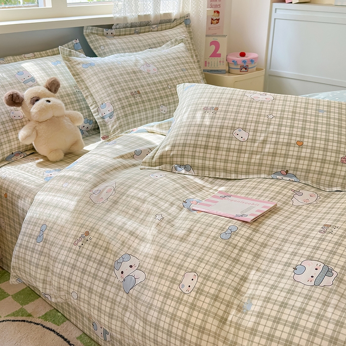 91家纺网 家纺一手货源 找家纺 拾物记 2026新款第一批12868A类新疆全棉单品被套系列（预留7-9厘米的缩水尺寸，加厚金属双拉链头、暗线四面锁边，四角全棉绑带） 元气小布