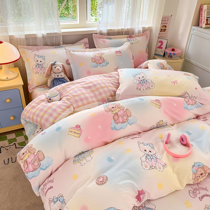 91家纺网 家纺一手货源 找家纺 拾物记 2026新款第一批12868A类新疆全棉单品被套系列（预留7-9厘米的缩水尺寸，加厚金属双拉链头、暗线四面锁边，四角全棉绑带） 云间甜梦