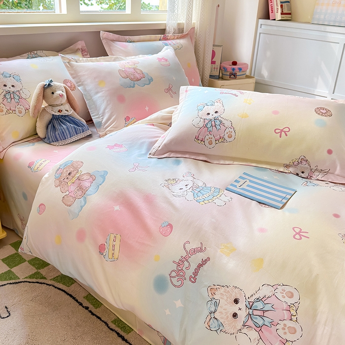 91家纺网 家纺一手货源 找家纺 拾物记 2026新款第一批12868A类新疆全棉单品被套系列（预留7-9厘米的缩水尺寸，加厚金属双拉链头、暗线四面锁边，四角全棉绑带） 云间甜梦