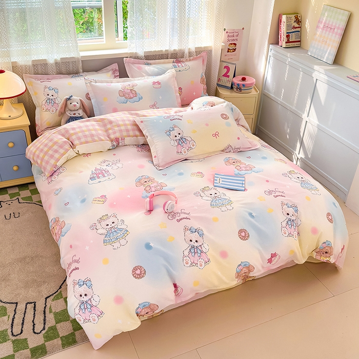 91家纺网 家纺一手货源 找家纺 拾物记 2026新款第一批12868A类新疆全棉单品被套系列（预留7-9厘米的缩水尺寸，加厚金属双拉链头、暗线四面锁边，四角全棉绑带） 云间甜梦