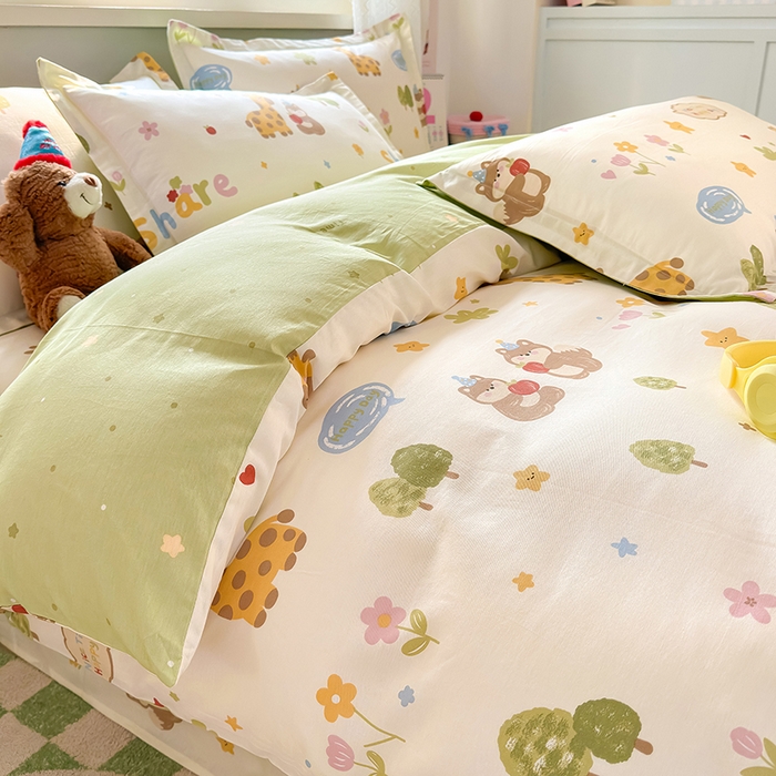 91家纺网 家纺一手货源 找家纺 （总）拾物记 2026新款第一批12868A类新疆全棉四件套（套件的被套预留7-9cm，90x200床笠高度15厘米，适合4-15厘米学生床垫使用，其他尺寸床笠高28cm 适合4-28厘米床垫使用，床