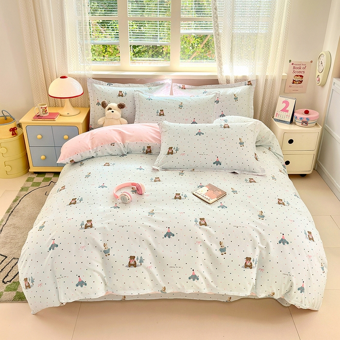 91家纺网 家纺一手货源 找家纺 （总）拾物记 2026新款第一批12868A类新疆全棉四件套（套件的被套预留7-9cm，90x200床笠高度15厘米，适合4-15厘米学生床垫使用，其他尺寸床笠高28cm 适合4-28厘米床垫使用，床