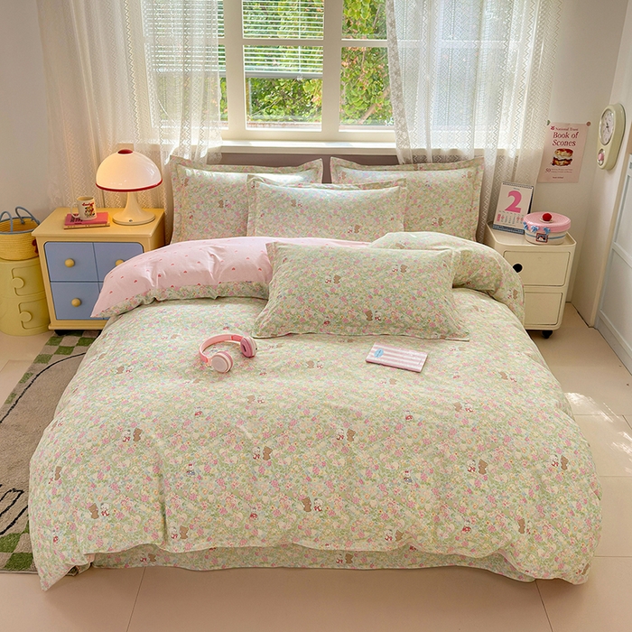 91家纺网 家纺一手货源 找家纺 （总）拾物记 2026新款第一批12868A类新疆全棉四件套（套件的被套预留7-9cm，90x200床笠高度15厘米，适合4-15厘米学生床垫使用，其他尺寸床笠高28cm 适合4-28厘米床垫使用，床