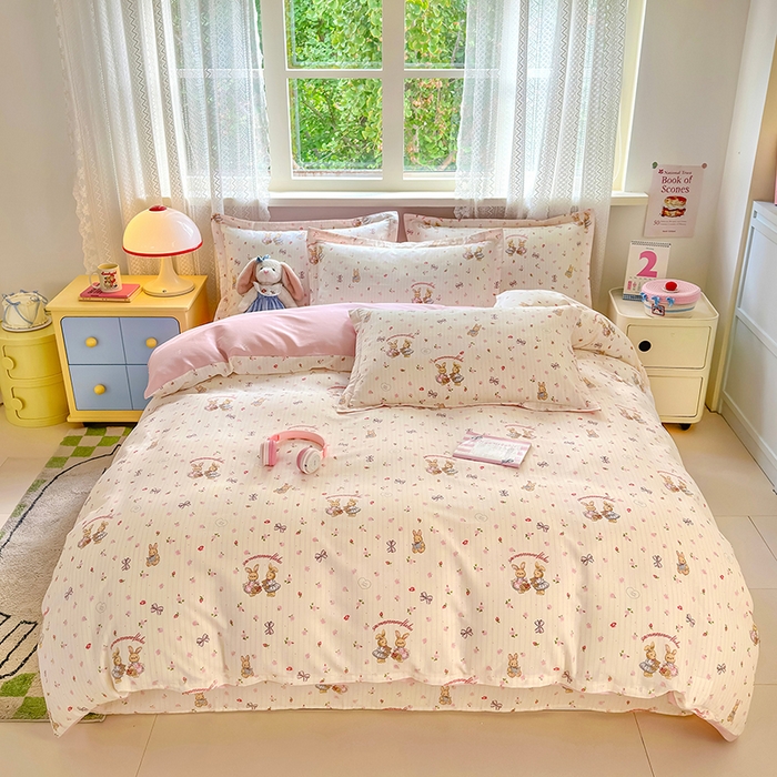 91家纺网 家纺一手货源 找家纺 （总）拾物记 2026新款第一批12868A类新疆全棉四件套（套件的被套预留7-9cm，90x200床笠高度15厘米，适合4-15厘米学生床垫使用，其他尺寸床笠高28cm 适合4-28厘米床垫使用，床