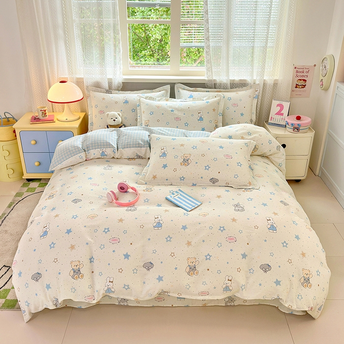 91家纺网 家纺一手货源 找家纺 （总）拾物记 2026新款第一批12868A类新疆全棉四件套（套件的被套预留7-9cm，90x200床笠高度15厘米，适合4-15厘米学生床垫使用，其他尺寸床笠高28cm 适合4-28厘米床垫使用，床